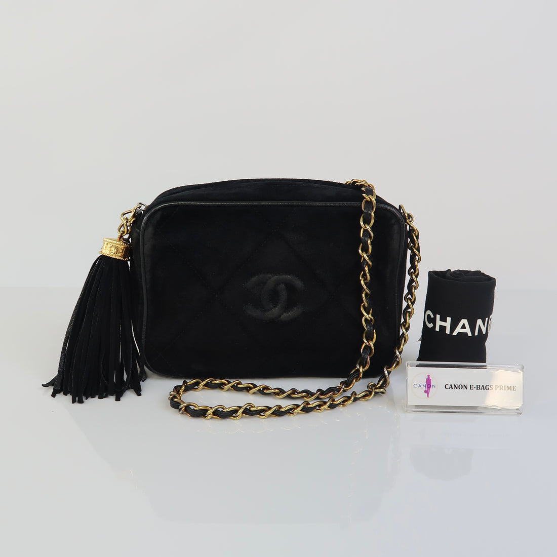 Matelasse Fringe Black Vintage Camera Bag