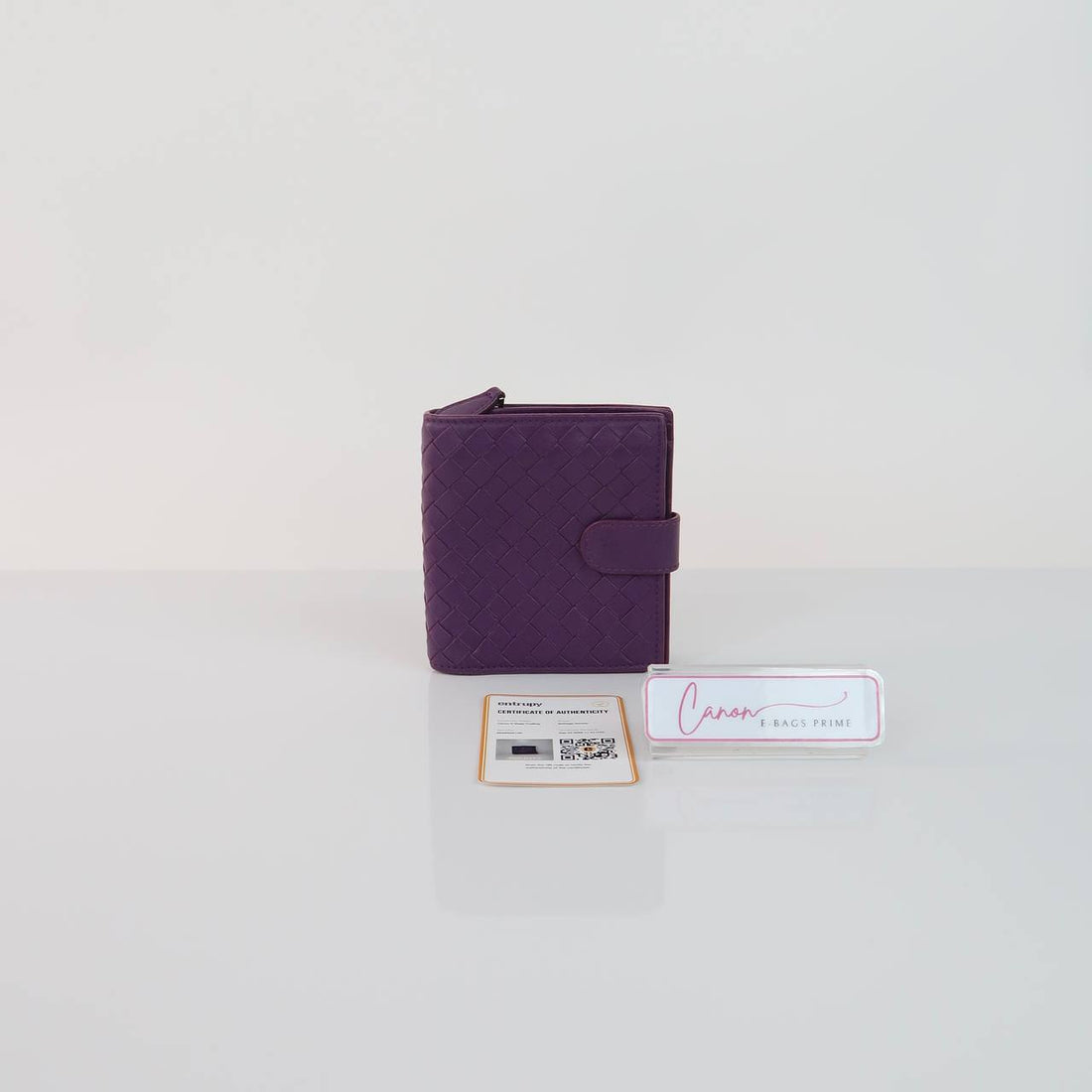 Intrecciato Nappa Leather Compact Wallet