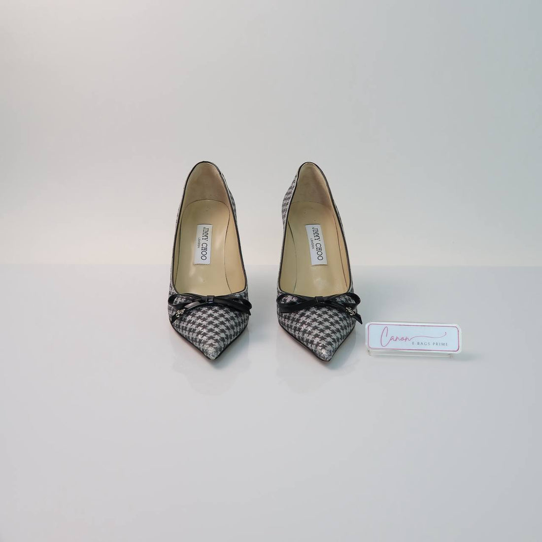 Scarlett Pumps Houndstooth Pattern with Black Bow
