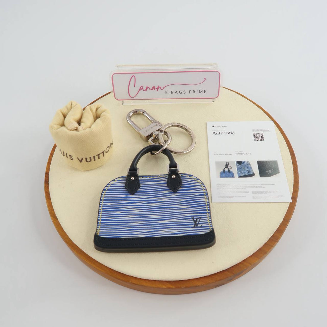 Denim Epi Leather Alma Key Holder Bag Charm