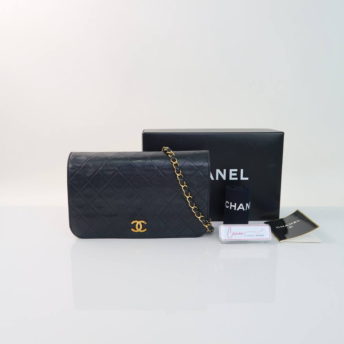 Vintage Full Flap Chain Shouler Bag Snap Closure