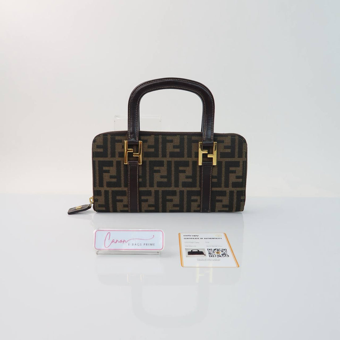 Zucca Tobacco Top Handle Zip Wallet