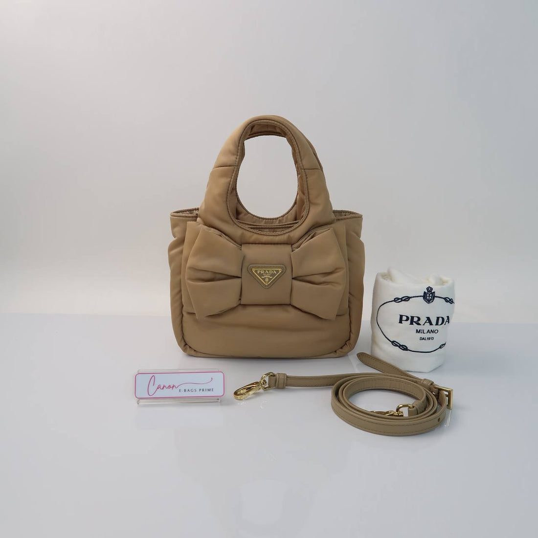 Re-Nylon Padded Bow Two Way Bag
