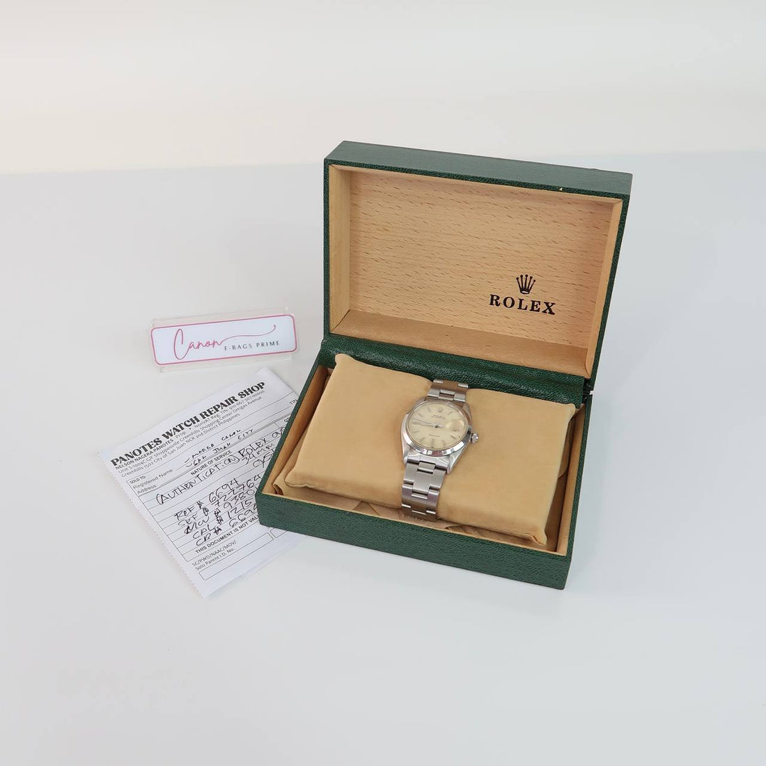Oysterdate Precision 34mm Cream Dial Oyster Steel Watch