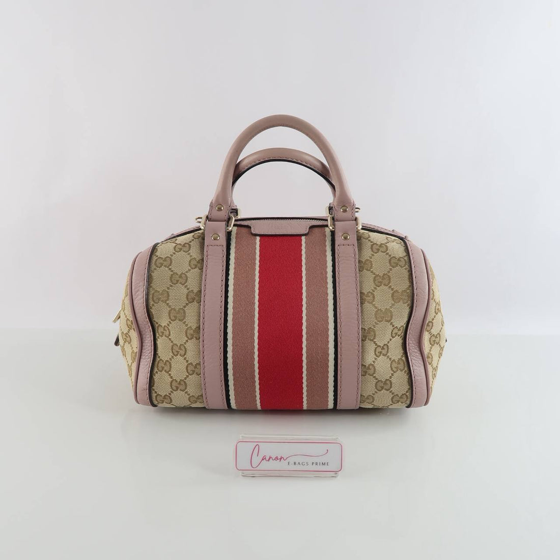 GG Vintage Web Joy Boston Bag Lilac Leather Trims