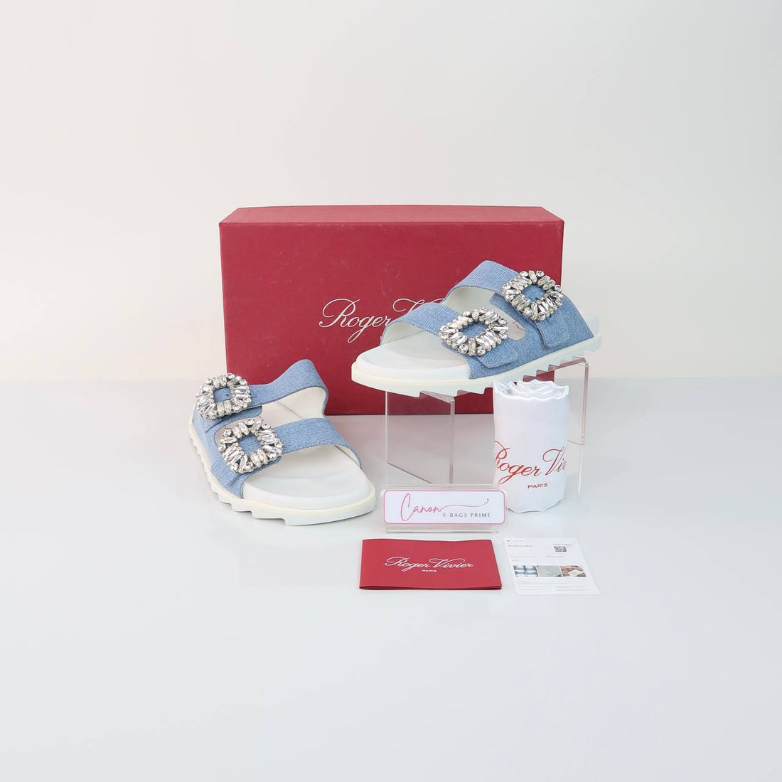 Slydy Viv Embellished Denim Sandals