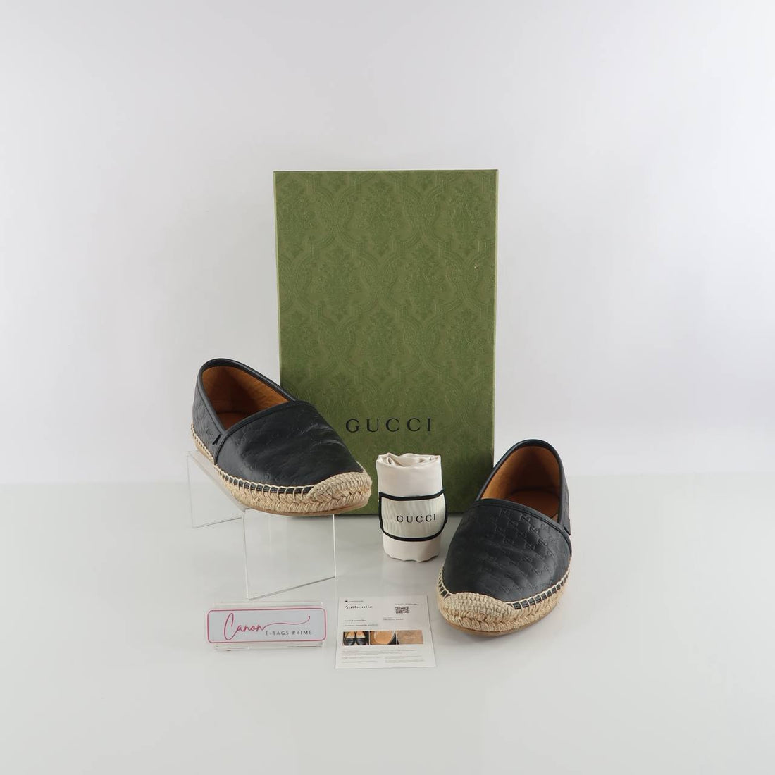 Guccissima Espadrille Monogram Jute Toe Cap