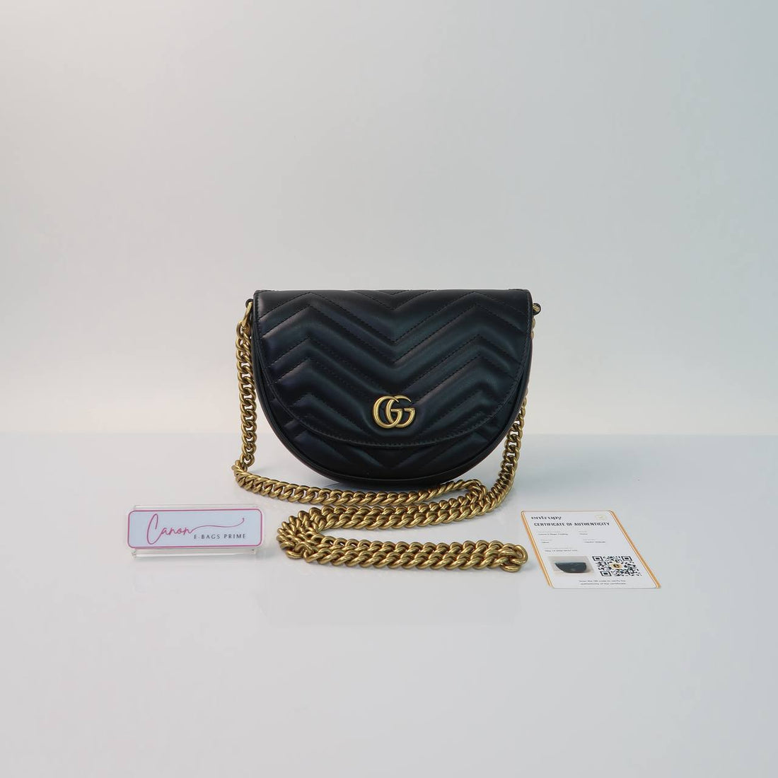 GG Marmont Halfmoon Chain Crossbody Bag