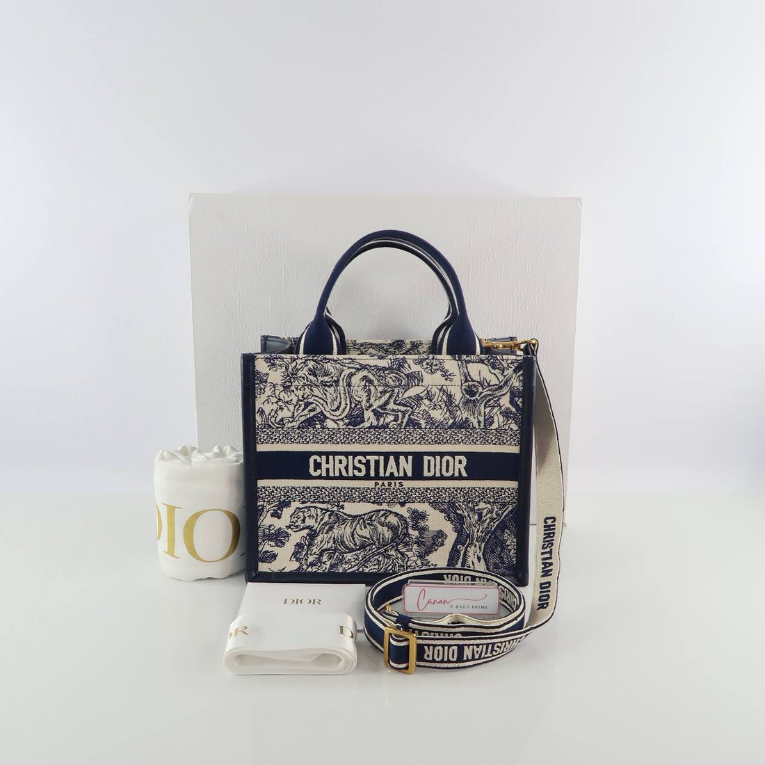 Toile De Jouy Embroidered Book Tote