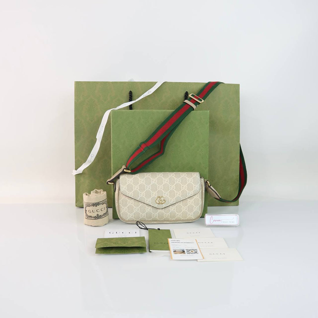 Ophidia Pochette Beige/Oatmeal GG Supreme