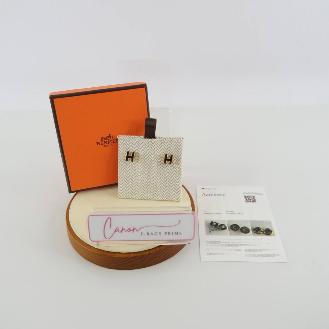 Pop H Enamel Stud Earrings Gold-Plated Hardware
