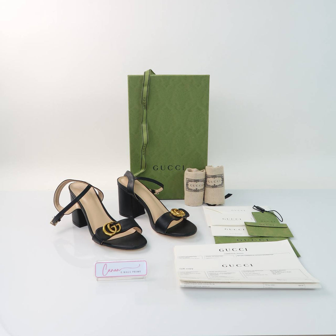 GG Marmont Mid Block Heeled Sandals