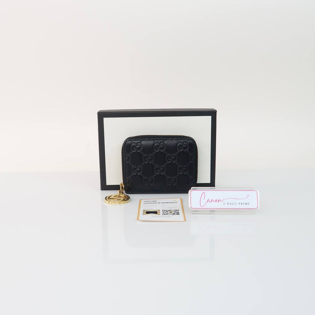 Guccissima Zip Around Card Case Wallet