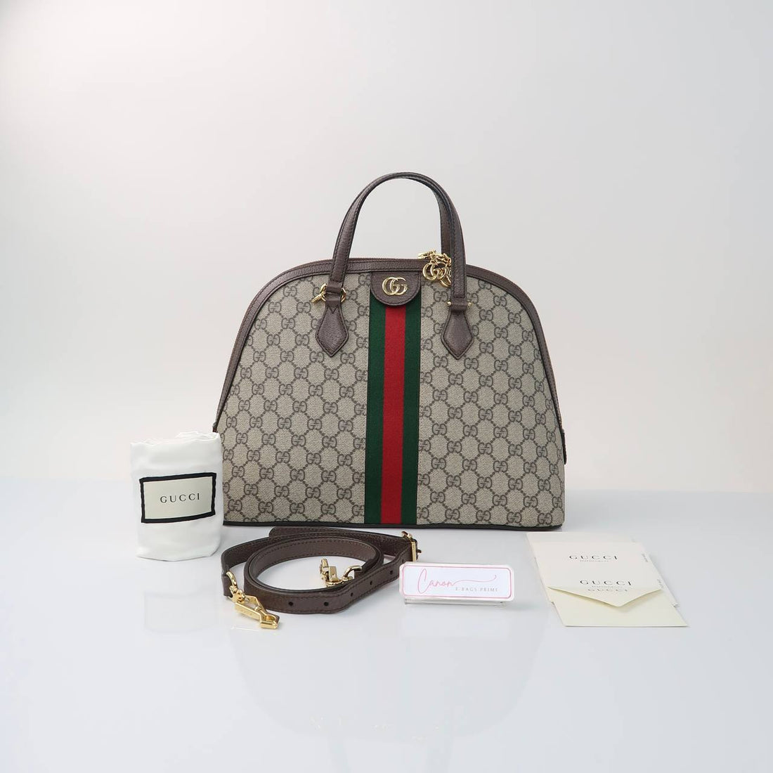 GG Supreme Monogram Web Top Handle Dome Two Way Bag