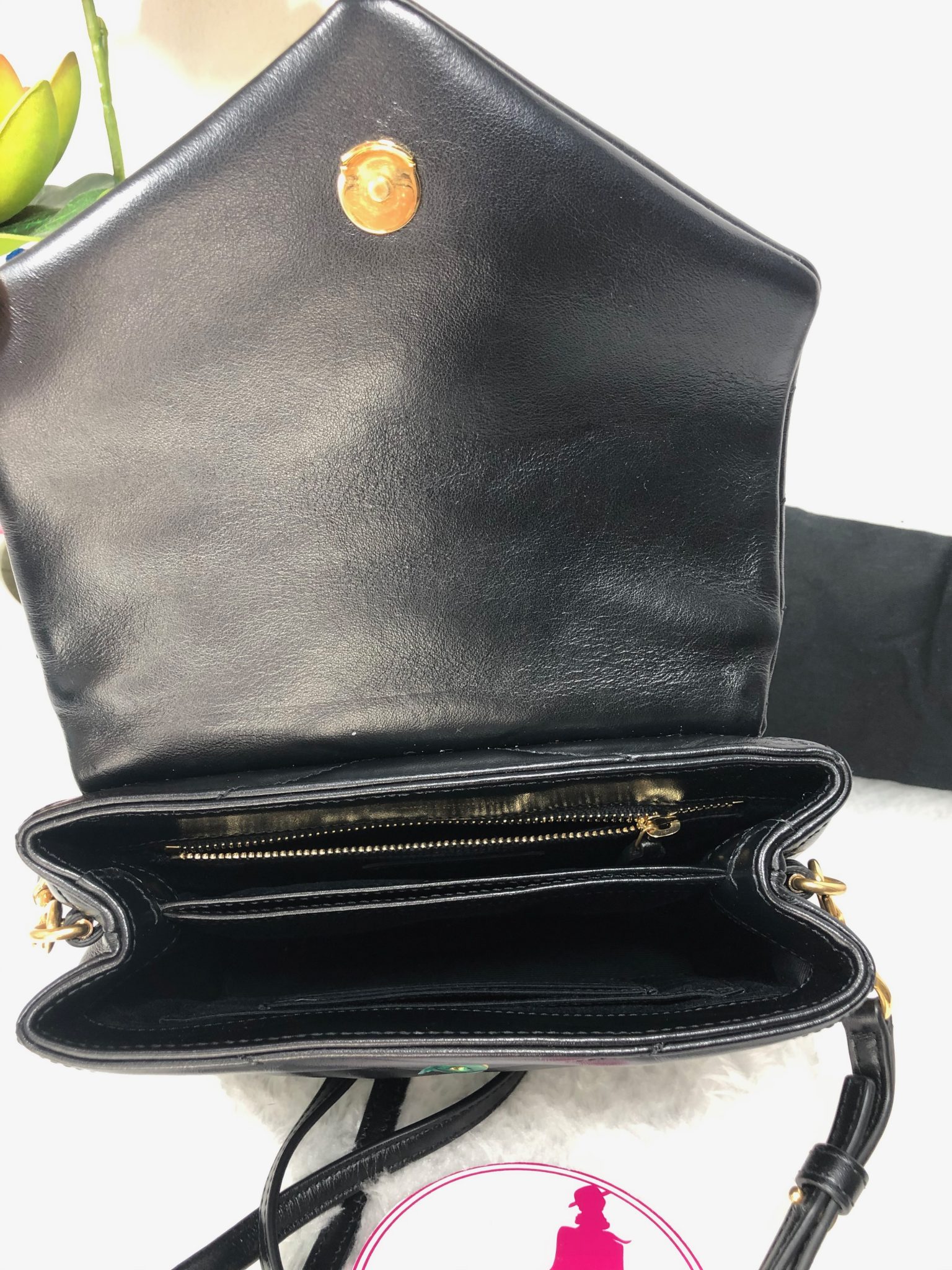 YSL LouLou Matelasse Black Leather Sling Bag - Canon E-Bags Prime