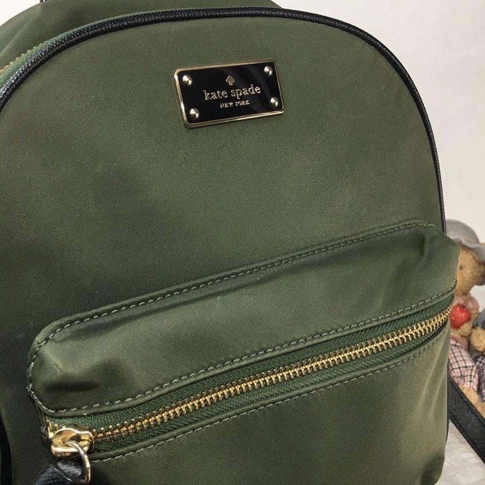 Kate Spade Olive Green Nylon Backpack - Canon E-Bags Prime