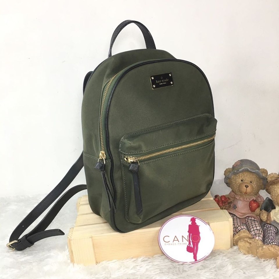Kate Spade Olive Green Nylon Backpack - Canon E-Bags Prime