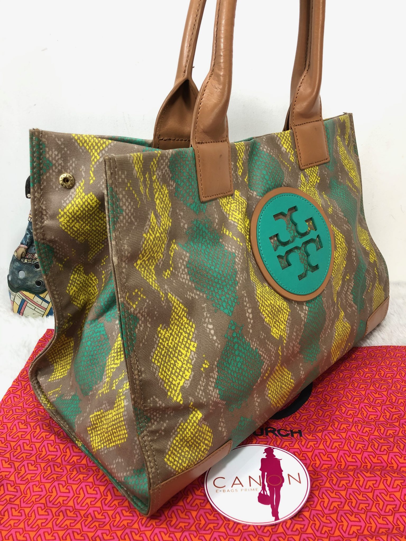 Tory Burch Ella Straw mini tote bag for Women - Multicolored in UAE