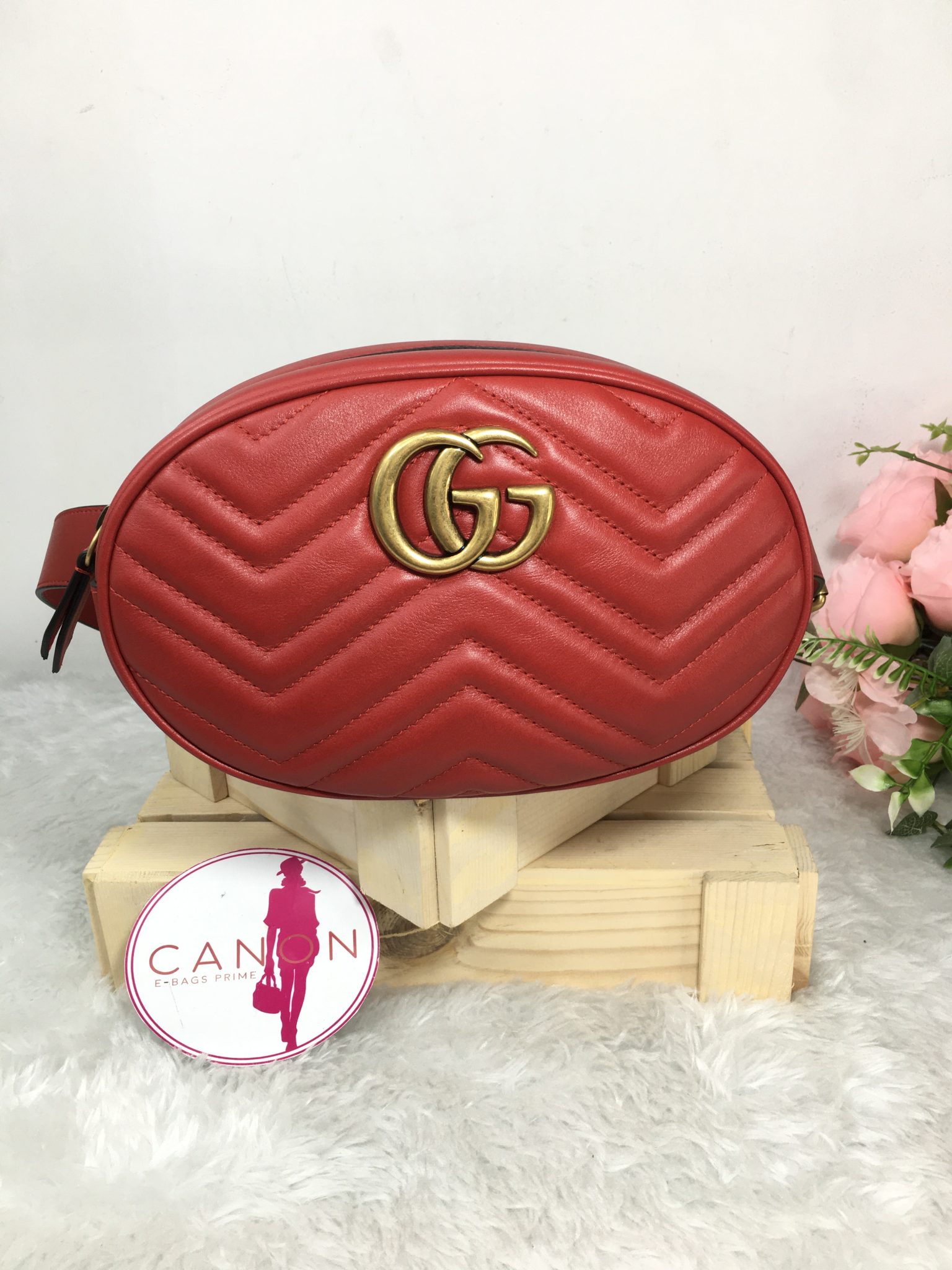 Gucci GG Marmont Red Small Belt Bag - Canon E-Bags Prime
