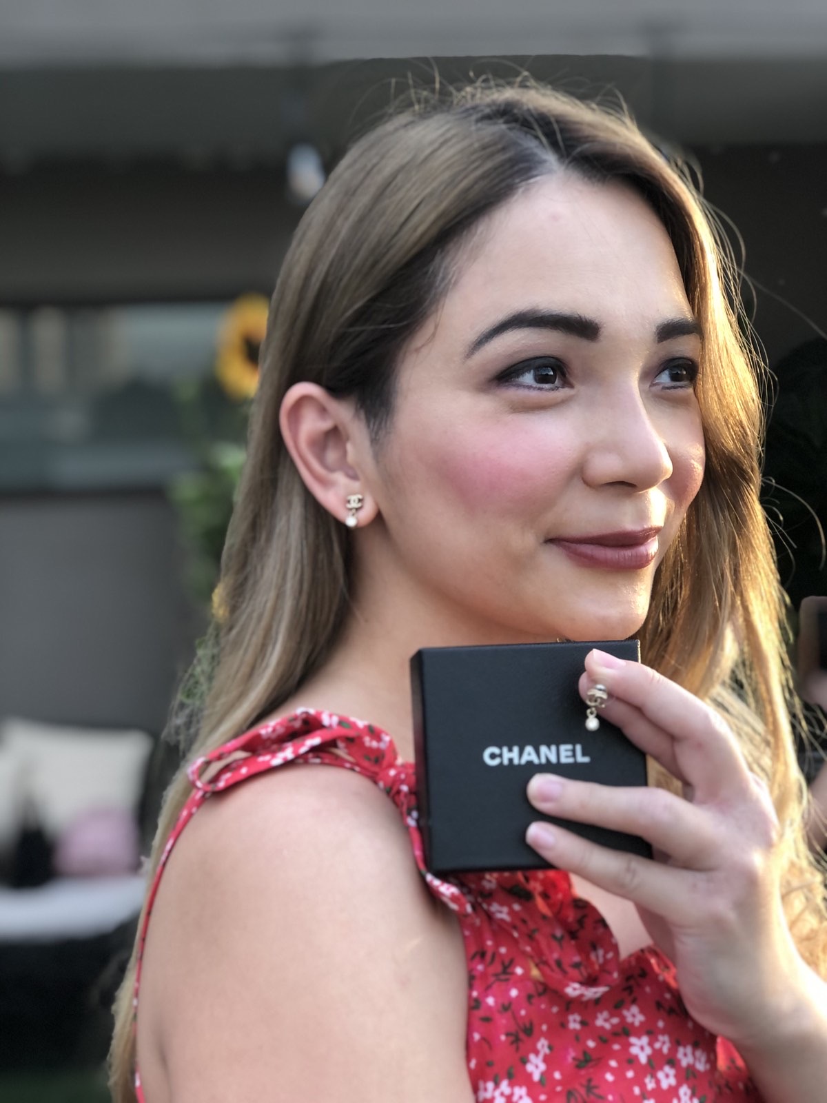 Chanel CC Logo Crystal Single DropDangle Earrings.
