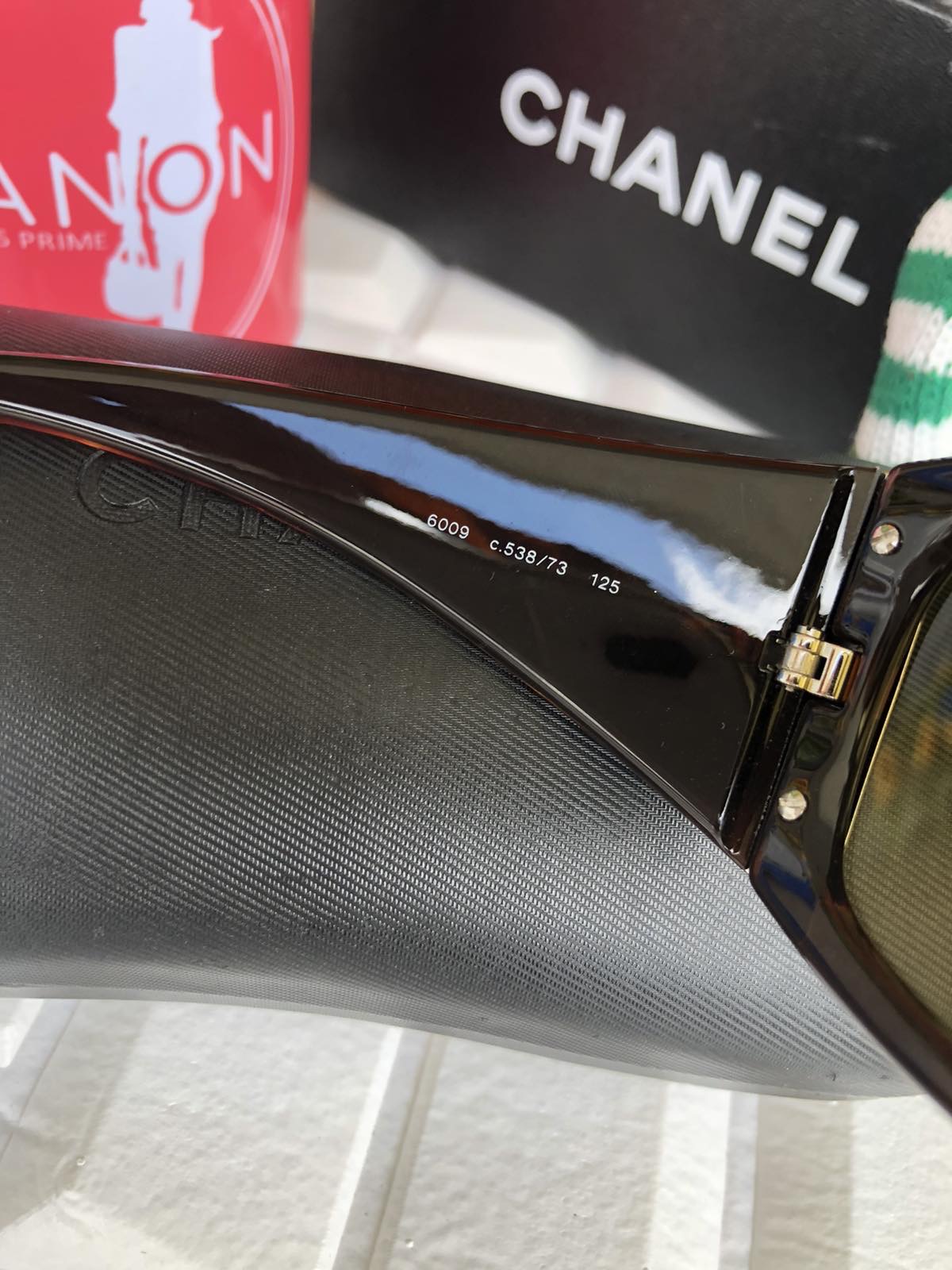 Chanel Black Gradient Lens Quilted Shield Sunglasses 6009