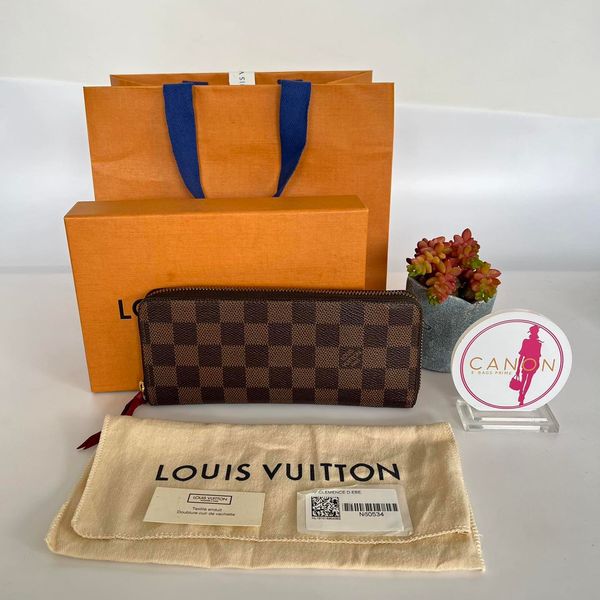 Authentic Louis Vuitton Damier Ebene Canvas Clemence Zippy Wallet – Paris  Station Shop