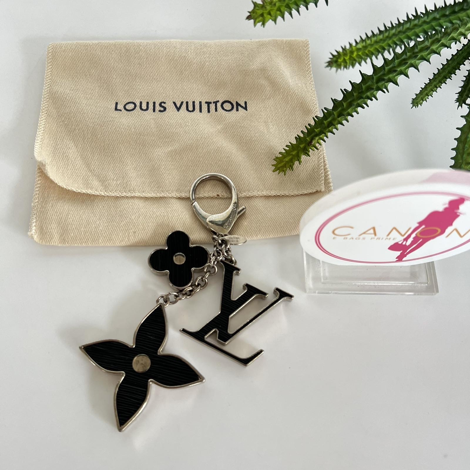 Louis Vuitton Black Fleur d'Epi Bag Charm