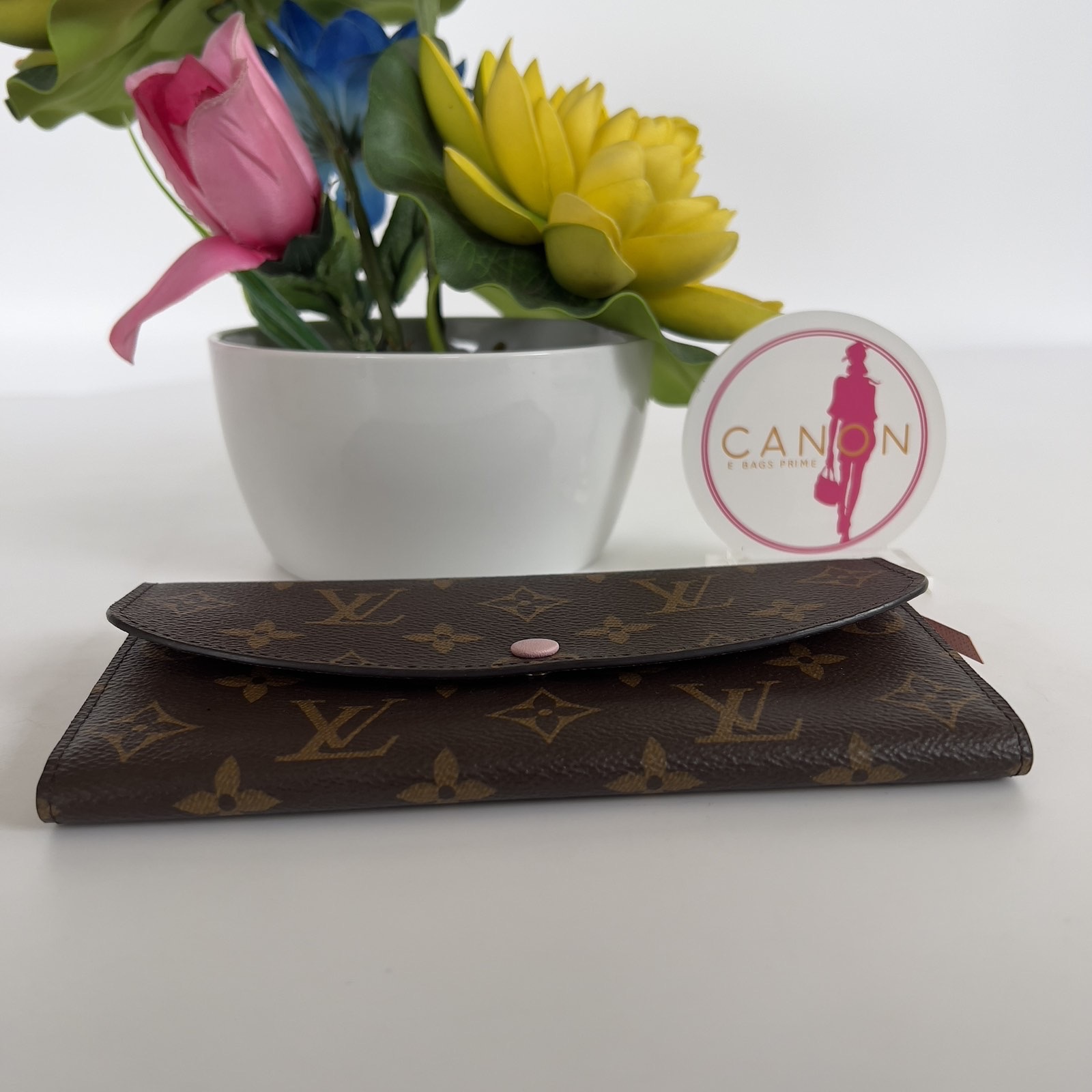 SOLD/LAYAWAY💕 Louis Vuitton Monogram Emilie Wallet. Pink Interior w/  initials LEW