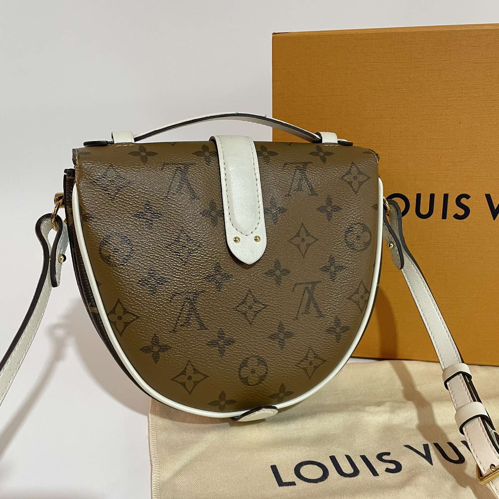 Louis Vuitton Pattern Print, White Reverse Monogram Chantilly Lock Crossbody Bag