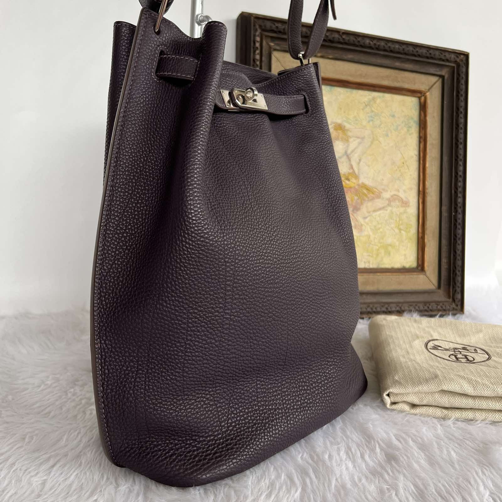 Hermes So Kelly 26 Taurillon Clemence Tote Bag Black - DDH