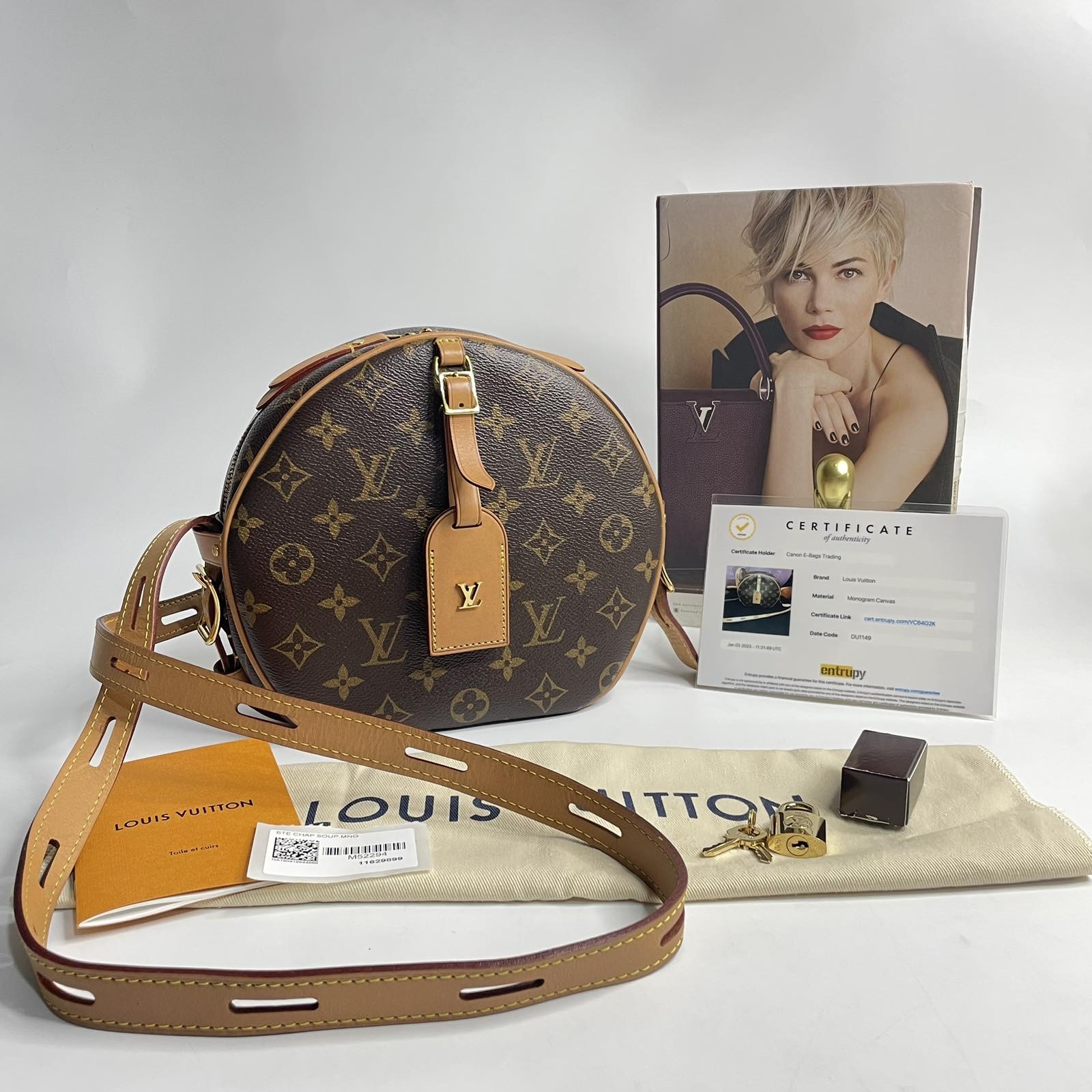 Louis Vuitton Monogram Canvas Boite. DC: DU1149. Made in France. With  booklet, dustbag, tag, lock & key, clochette and certificate of  authenticity from ENTRUPY ❤️ - Canon E-Bags Prime