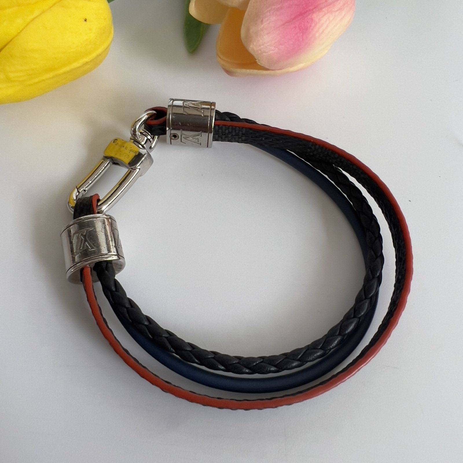 Louis Vuitton Treble Calf Leather Bracelet. Made in Spain. With dustbag ❤️