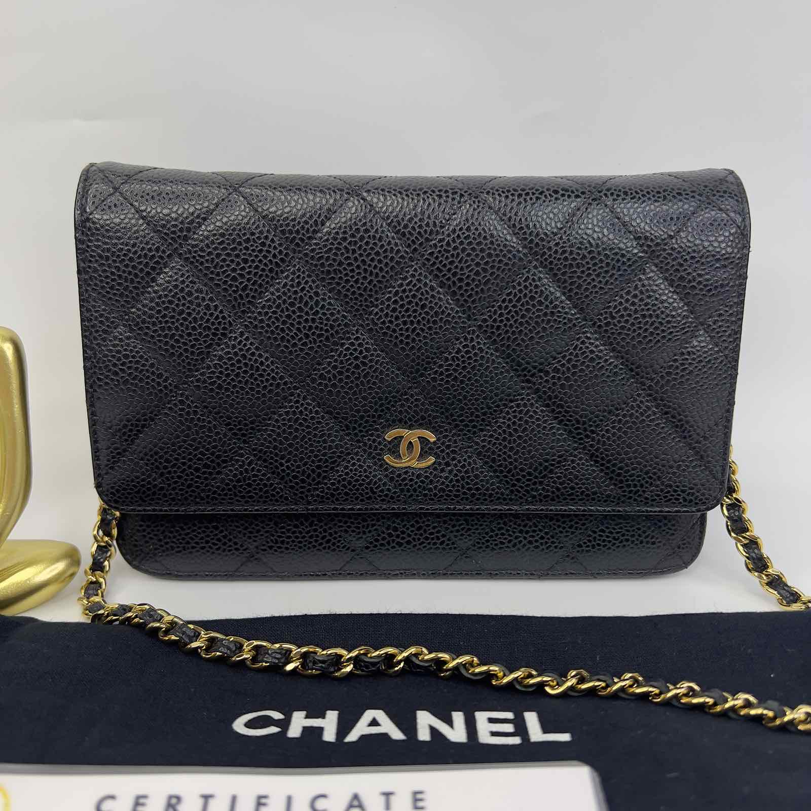 SOLD/LAYAWAY💕 Chanel Black Caviar Wallet on Chain Gold Hardware. Series  21xxxxxx. Made in France. With authenticity card, dustbag & certificate of  authenticity from ENTRUPY ❤️ - Canon E-Bags Prime