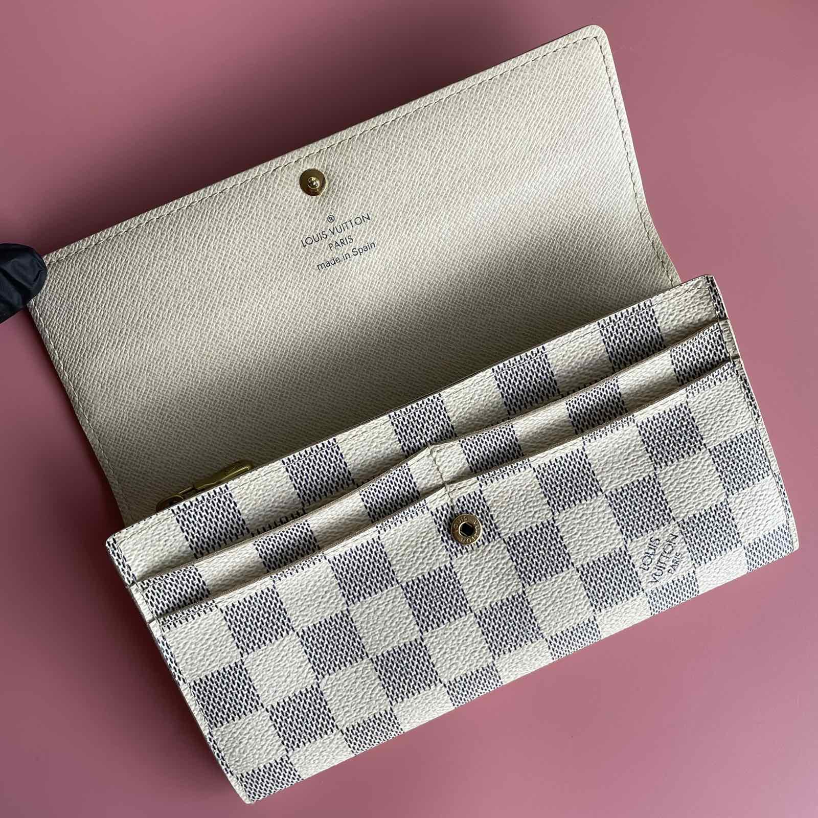 New Sarah wallet Damier Azur Studs💗 + key pouch mono; question in