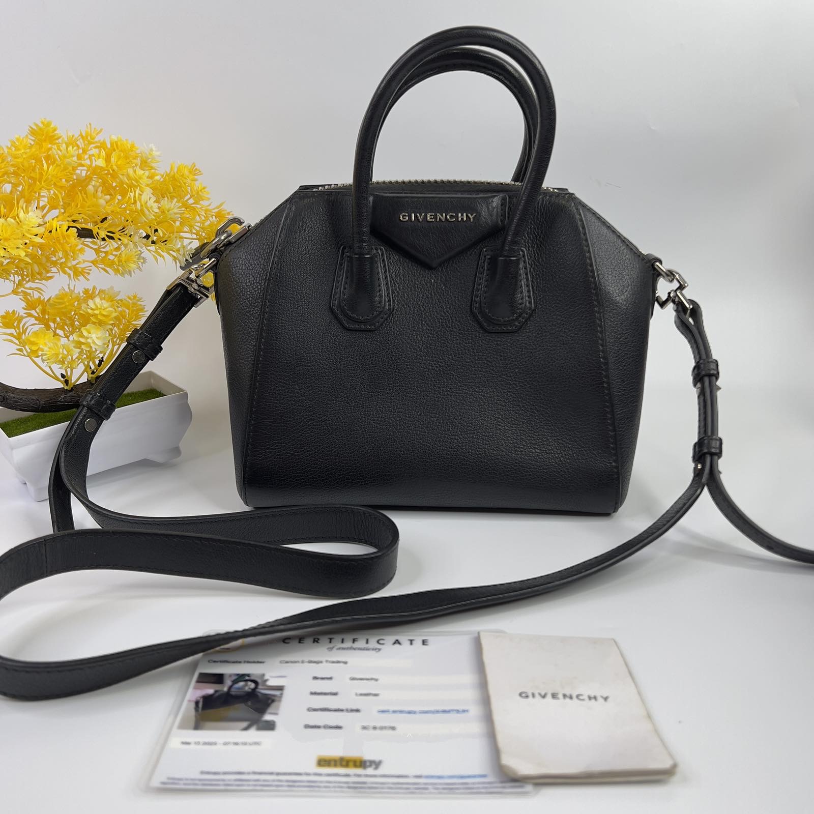 Givenchy Antigona Black Mini Silver Hardware. Made in Italy. With long  strap, care card & certificate of authenticity from ENTRUPY ❤️ - Canon E- Bags Prime