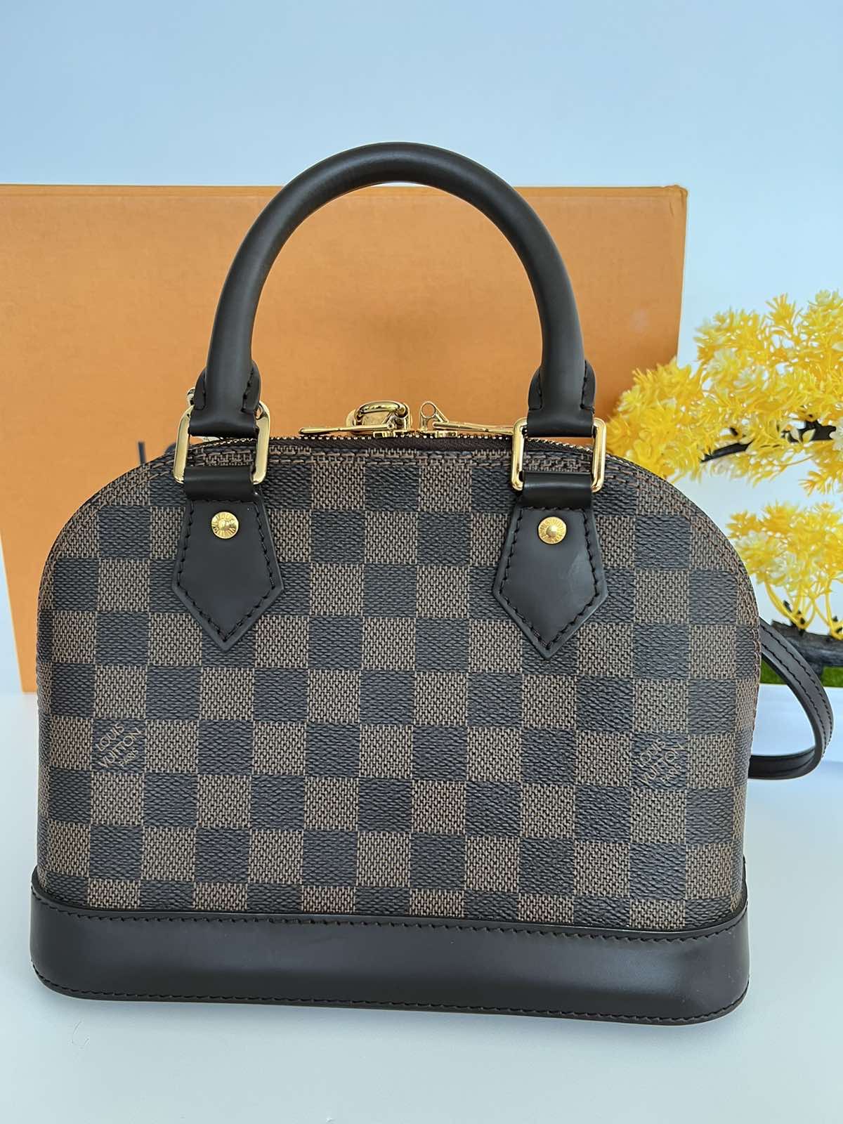 SOLD/LAYAWAY💕 Louis Vuitton Damier Ebene Alma BB. DC: AA5220. Made in  France. With long strap, receipt, dustbag, box & certificate of  authenticity