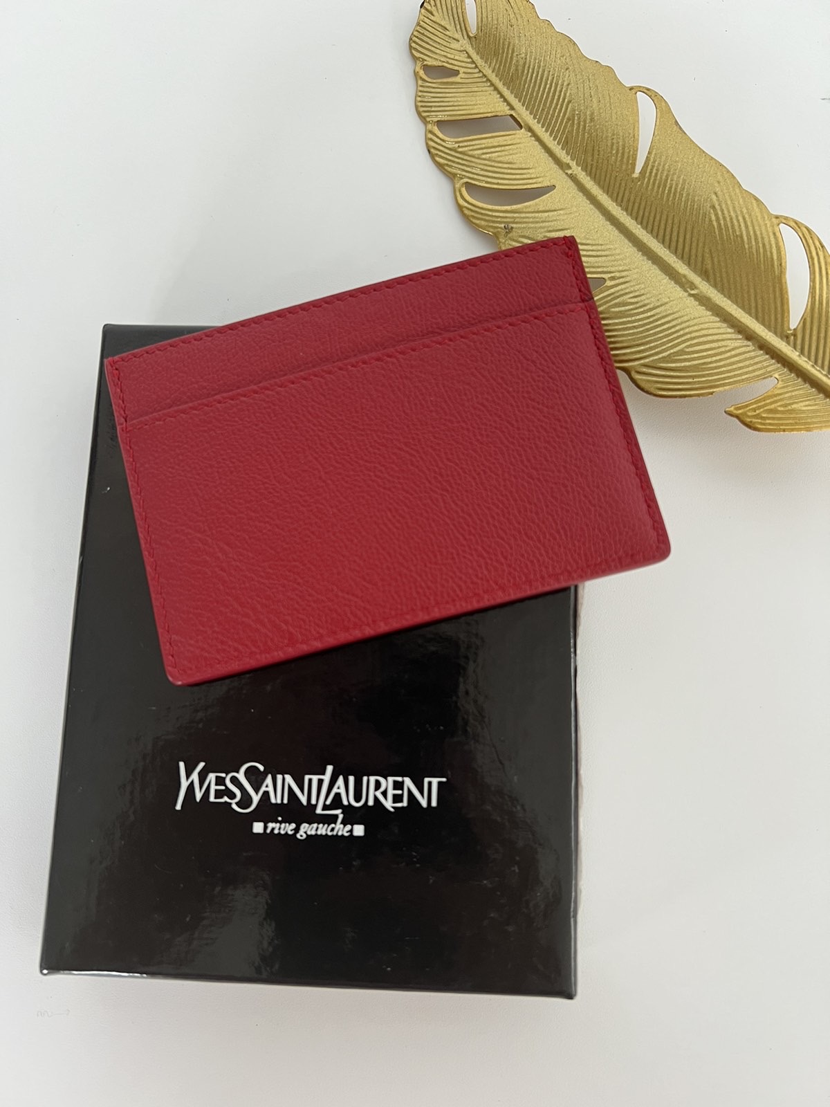 Ysl red 2024 card holder