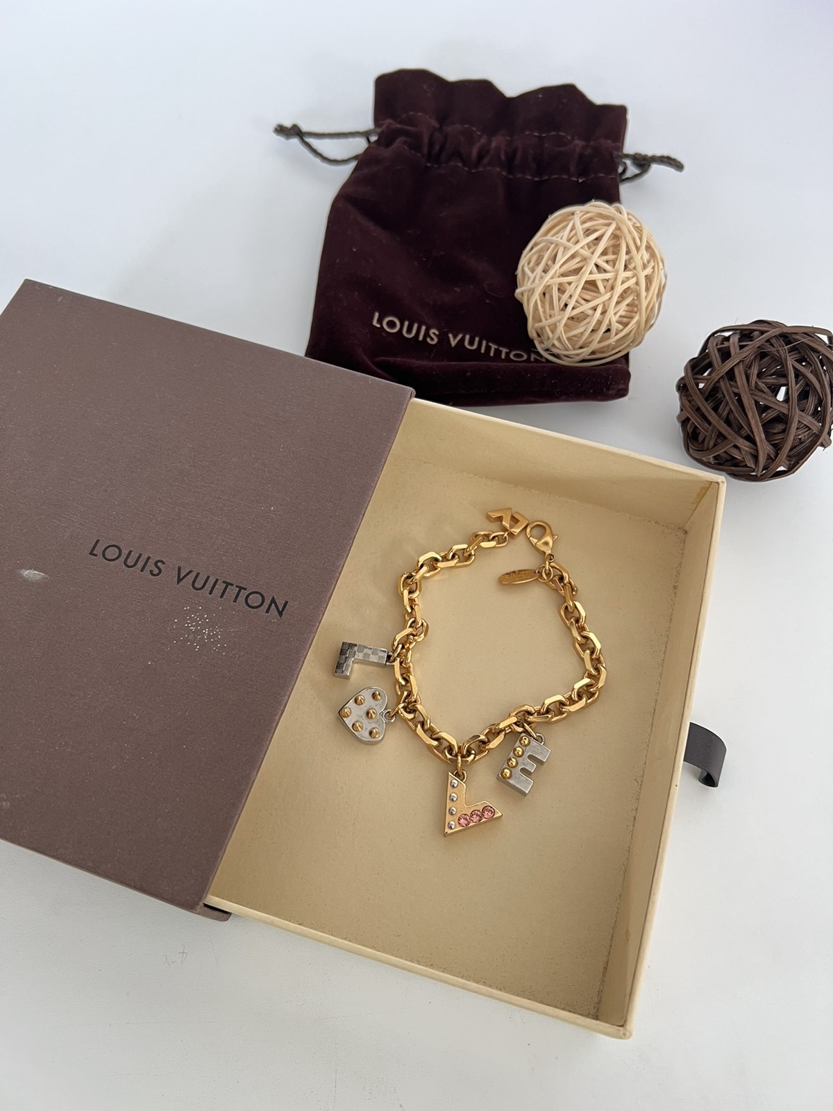 Louis Vuitton Tri Color Fall in Love Bracelet. With dustbag & box