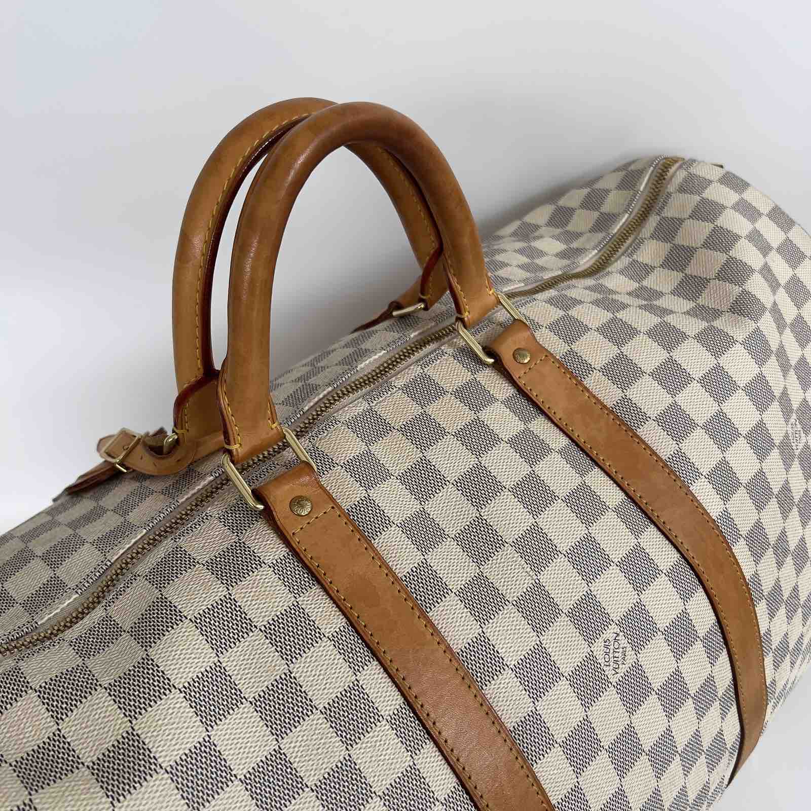 Louis Vuitton Damier Azur Keepall 55. DC: DU1141. Made in France. With long  strap & bag tag ❤️