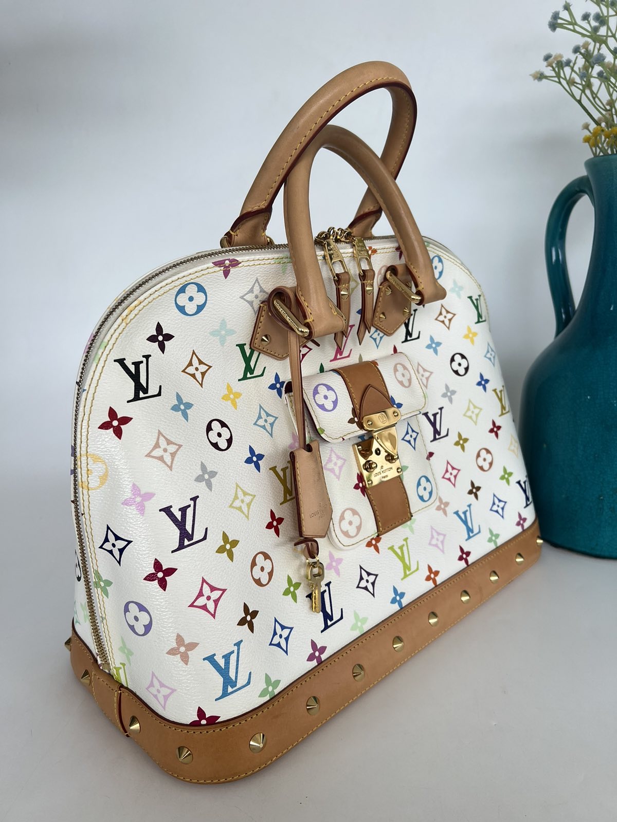 Louis Vuitton White Multicolore Alma GM. DC: FL4132. Made in France. With  lock & key, clochette, tag, care booklet and dustbag ❤️ - Canon E-Bags Prime