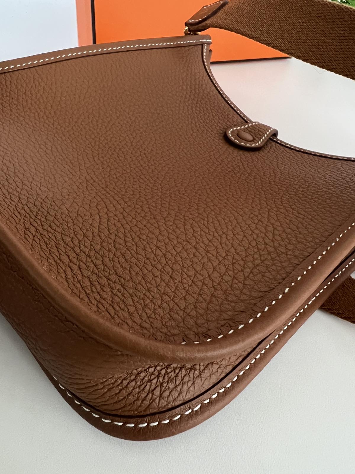 Hermes Evelyn TPM Gold (Brown) Leather with Gold Hardware, New in Box MA001  - Julia Rose Boston