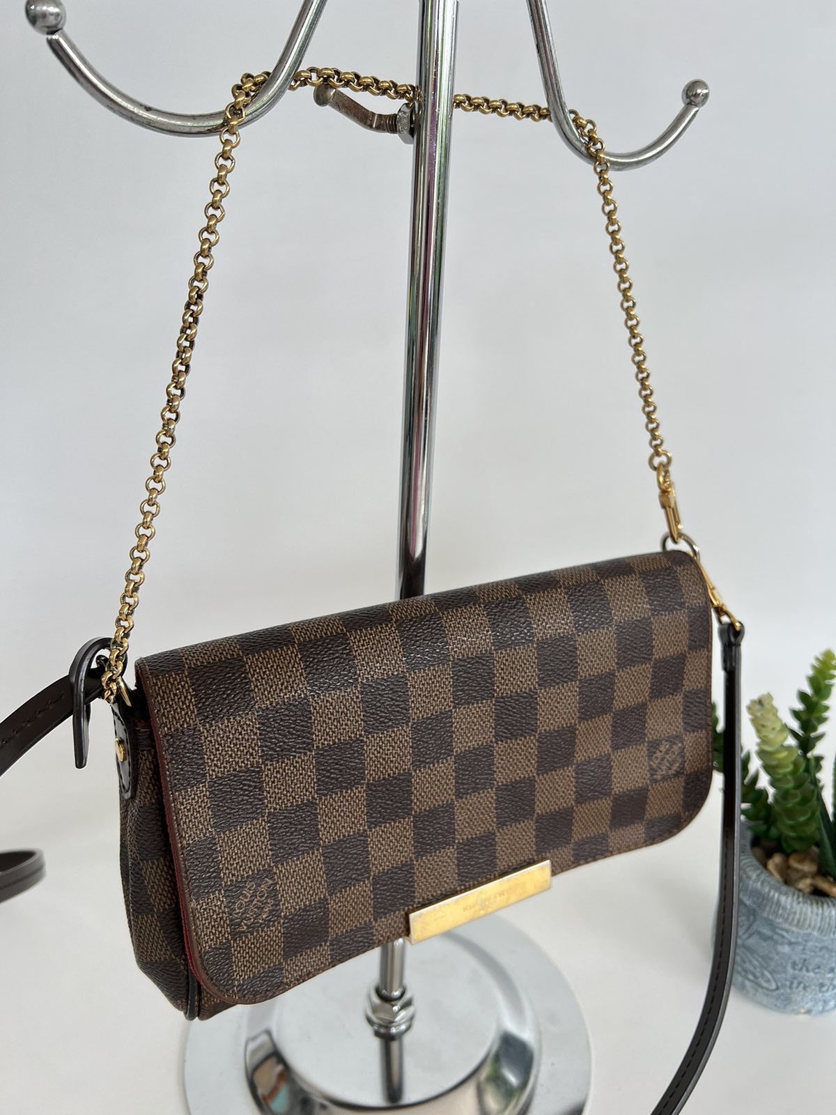 Louis Vuitton Damier Ebene Favorite PM. Year 2015. Made in France. With chain  strap & long strap ❤️ - Canon E-Bags Prime