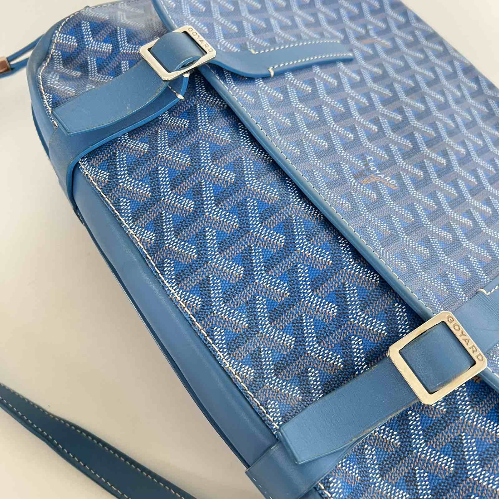 SOLD/LAYAWAY💕 Goyard Blue Goyardine Coated Canvas Messenger Bag Silver  Hardware. Made in France. With certificate of authenticity from ENTRUPY ❤️  - Canon E-Bags Prime