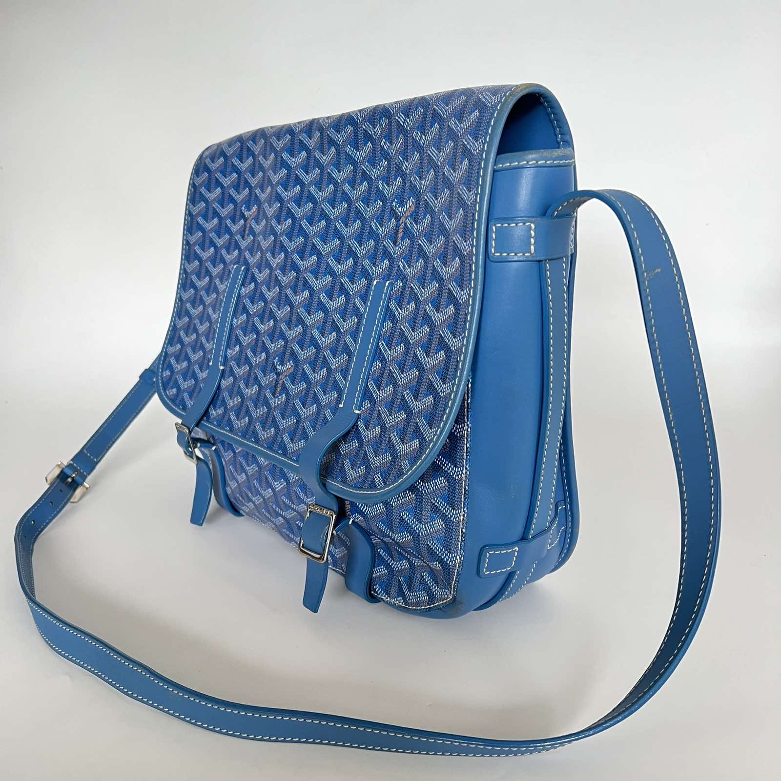 SOLD/LAYAWAY💕 Goyard Blue Goyardine Coated Canvas Messenger Bag