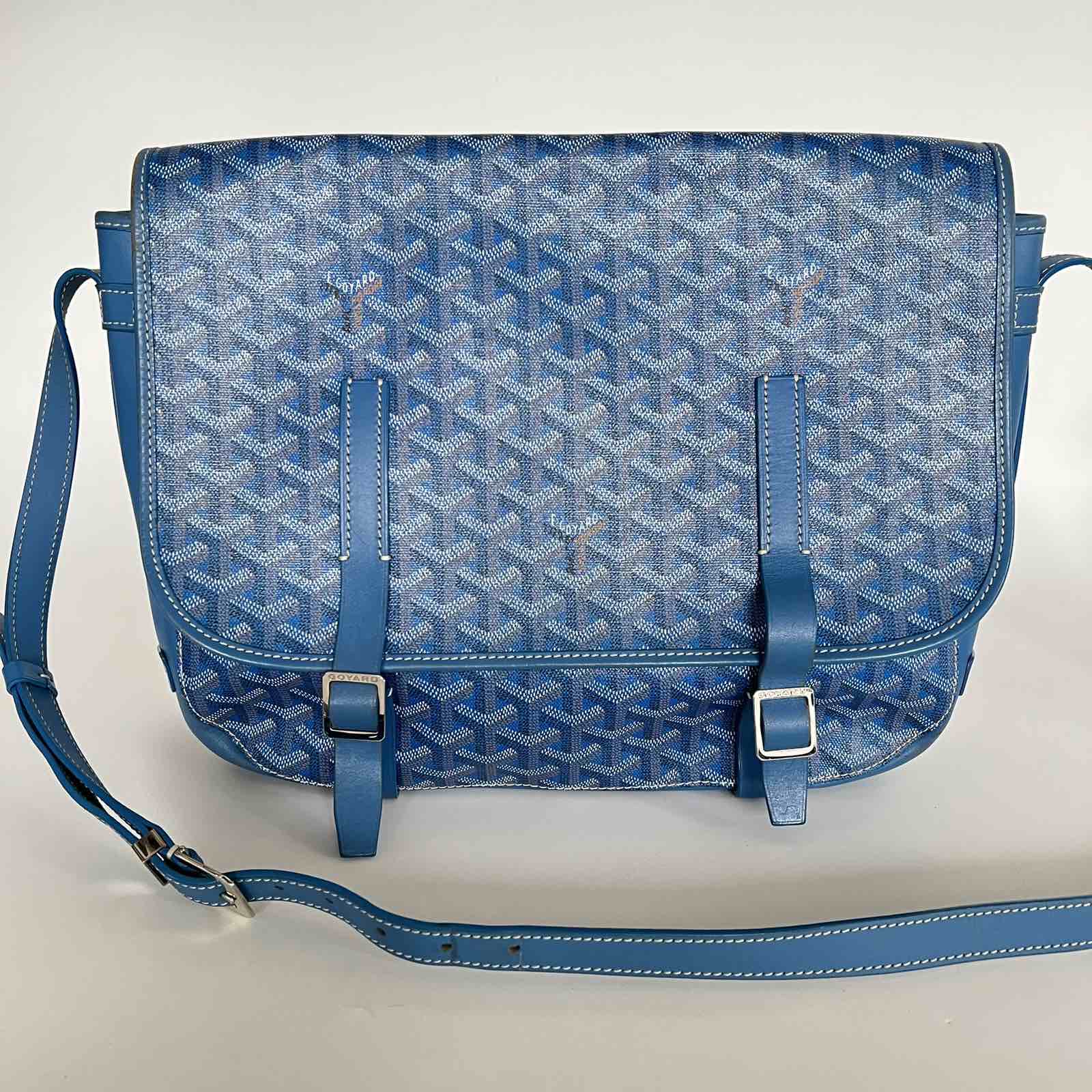 SOLD/LAYAWAY💕 Goyard Blue Goyardine Coated Canvas Messenger Bag