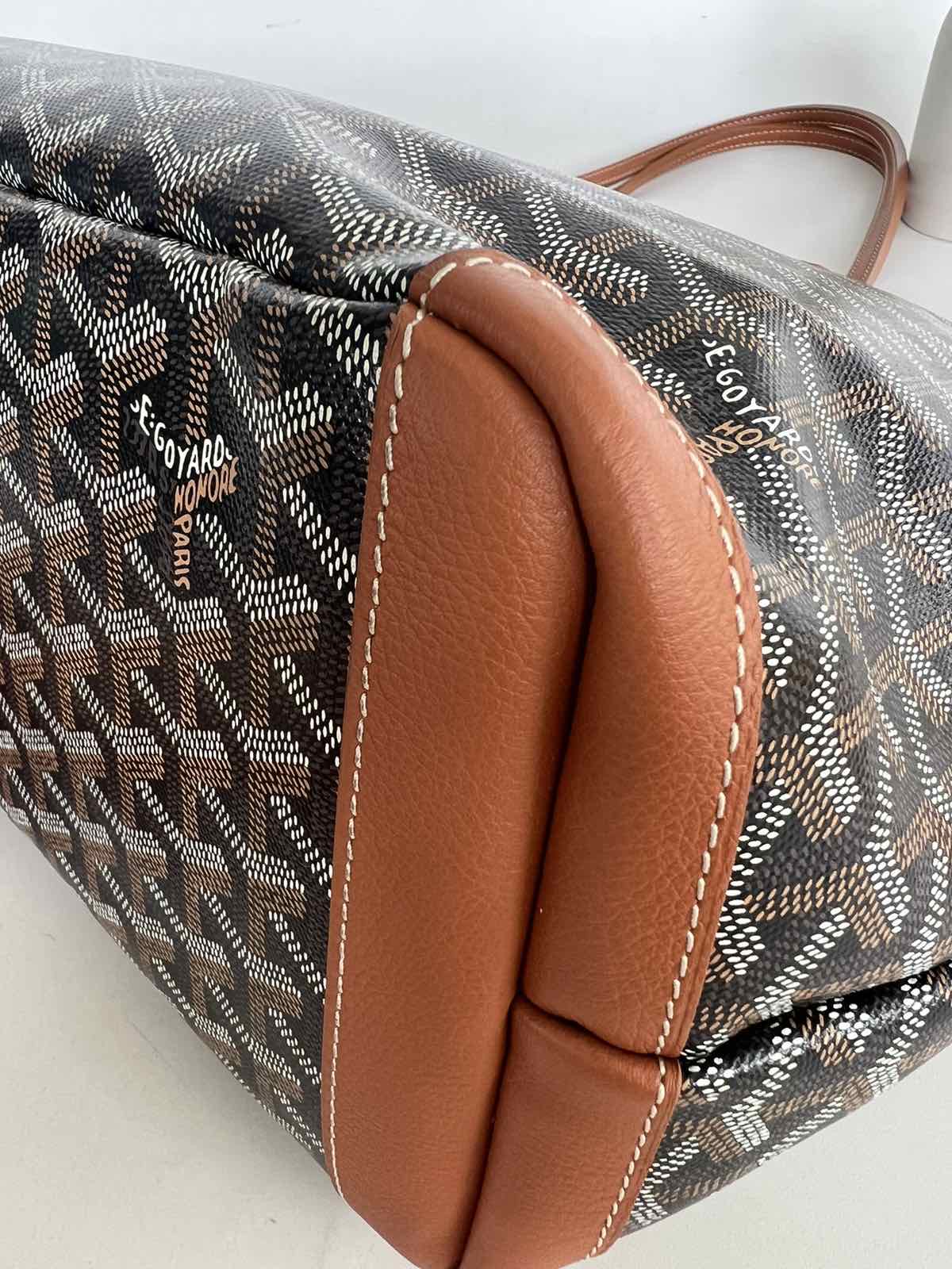 Another Special request - Goyard 'Artois MM Bag' in the classic Black and  Tan Colour way. We managed to add a special personalised touch…
