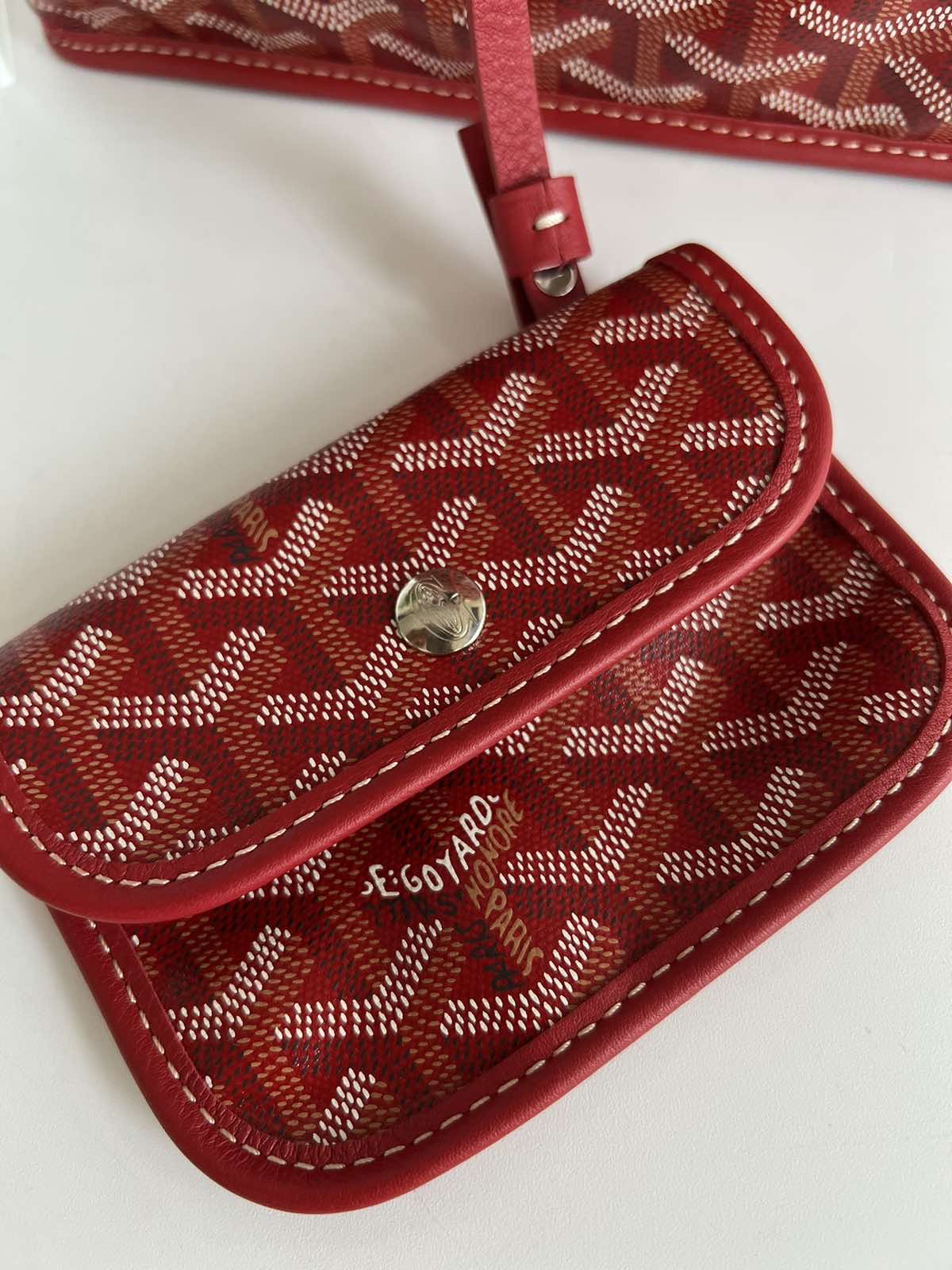 Goyard Red Mini Anjou. Made in France. With pouch, care card, dustbag,  paperbag & certificate of authenticity from ENTRUPY ❤️